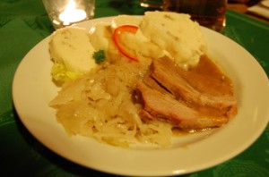 Pork Roast with Dumplings and Sauerkraut