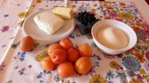 Ingredients for fruit dumplings